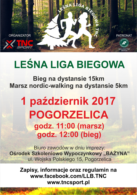 Leśna Liga Biegowa - plakat