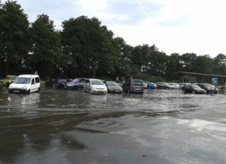 zalany parking w Niechorzu