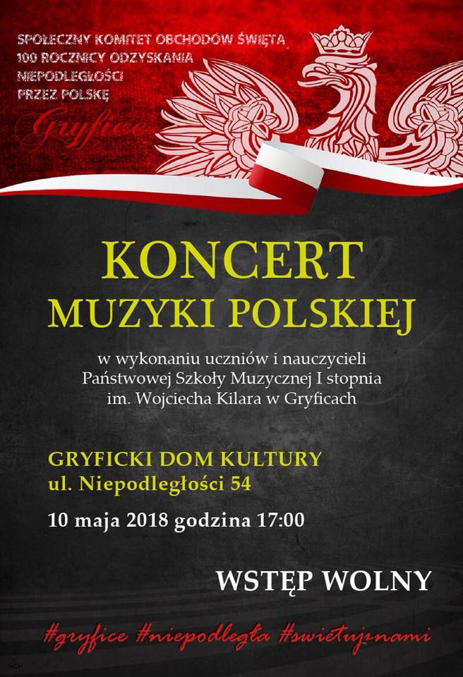 Koncert Muzyki Polskiej w Gryfickim Domu Kultury, maj 2018