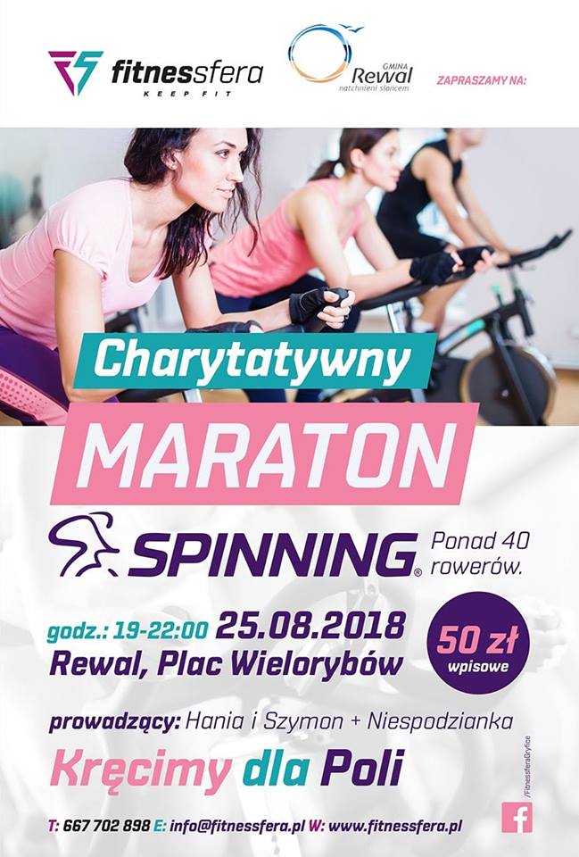 Charytatywny Maraton Spinning dla Poli, sierpień 2018