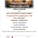 11 stycznia o godzinie 17.00 w trzebiatowskim Pałacu odbędzie się XXIII "Spotkanie Czterech Świec". Organizatorzy zapraszają wszystkich do wspólnego świętowania!