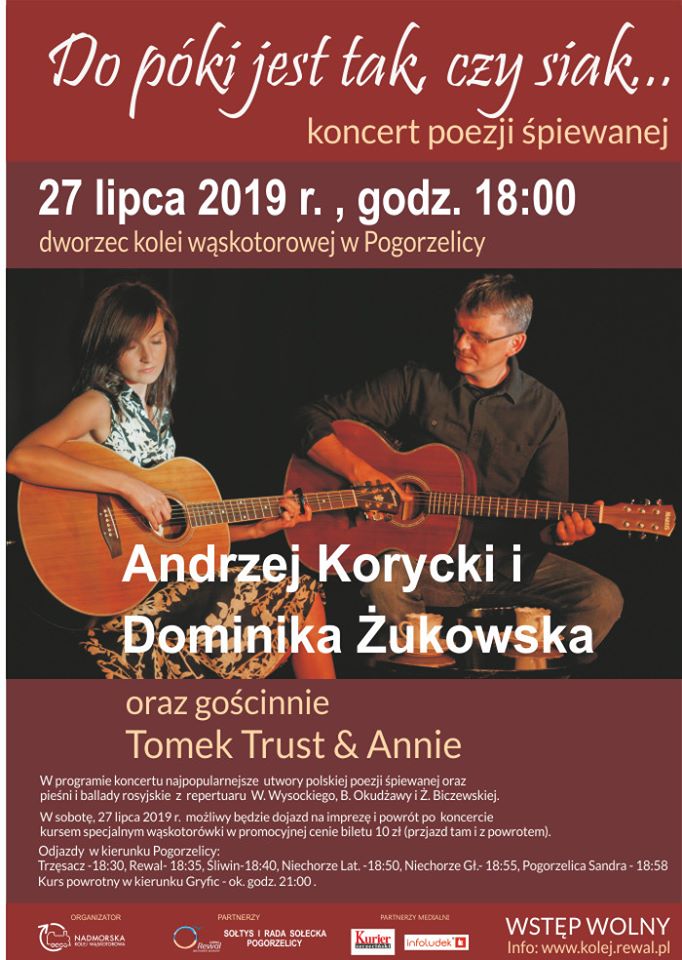 27 lipca w Pogorzelicy odbędzie się koncert poezji śpiewanej.